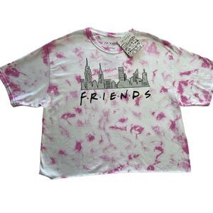 FRIENDS SIZE LARGE PINK TIE DYE Short Sleeve T-Shirt